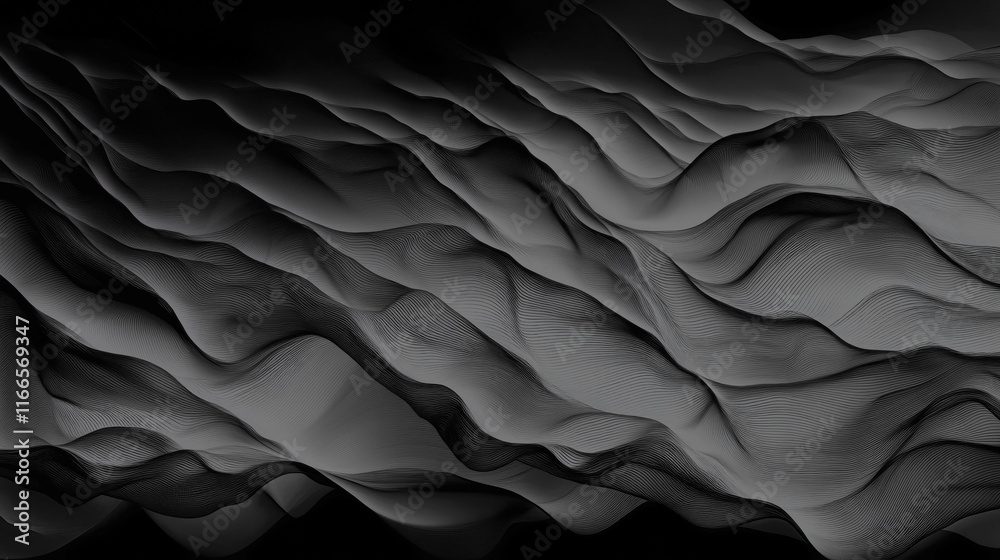 Obraz premium grey smoke with wavy lines, a vector background isolated on a white background. with a detailed and intricate design