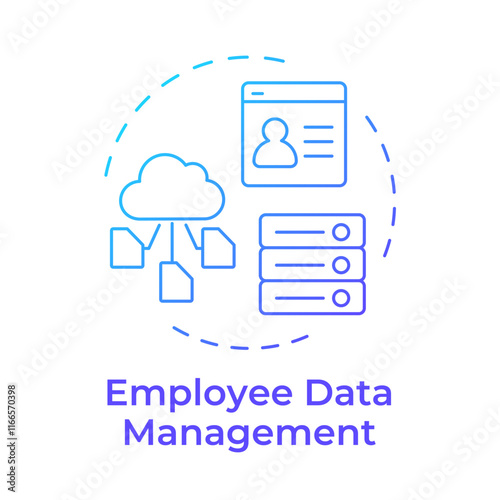 Employee data management blue gradient concept icon. Database storage. Human resource information system. Round shape line illustration. Abstract idea. Graphic design. Easy to use in presentation photo