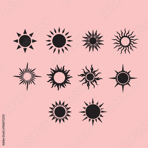 Collection of Black Sun Icons