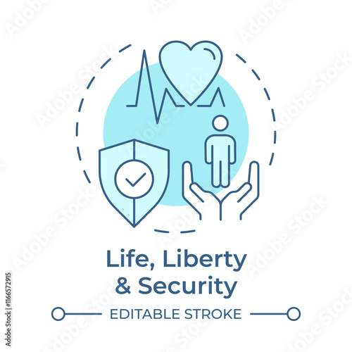 Slika na platnu Life, liberty and security soft blue concept icon