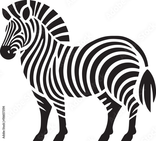 Zebra vector illustration black and white