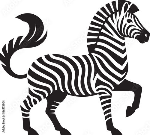 Zebra vector illustration black and white