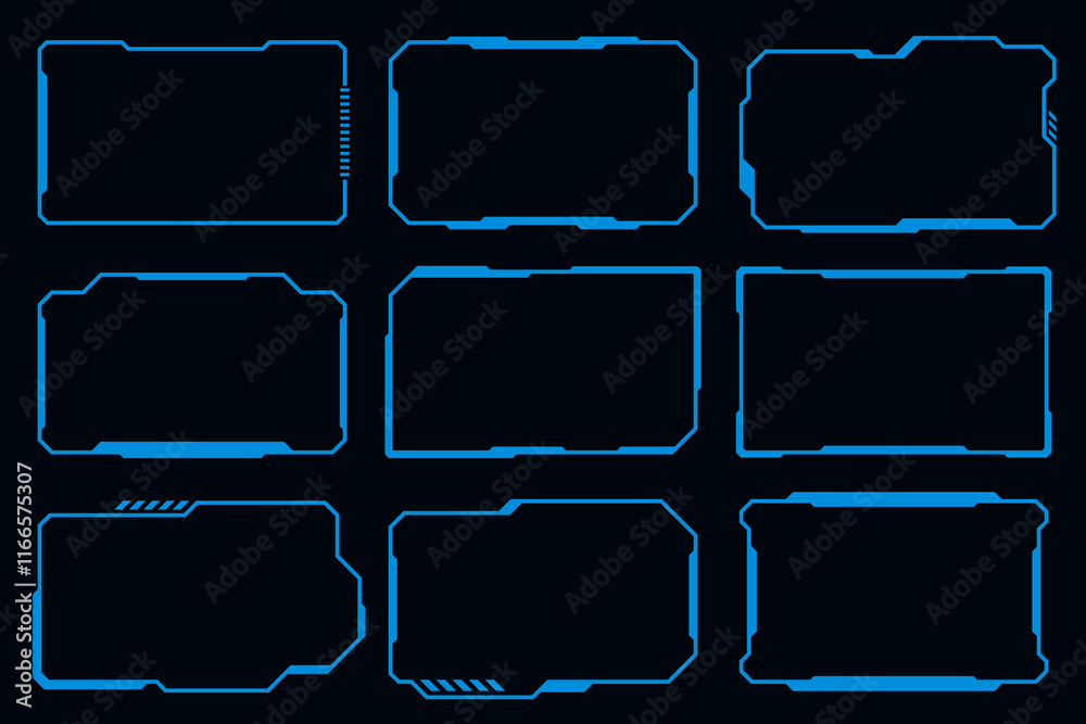 Obraz premium Futuristic frame HUD technology cyberpunk design element. Technology Hi-tech element.