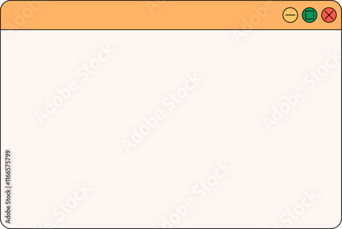 Desktop browser and dialog window templates. Computer user interface elements