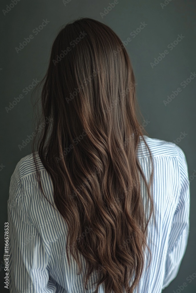 Woman's Back with Long Brown Hair Woman's Back with Long Brown Hair
