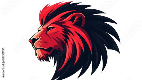 Majestic red lion illustration graphic design artistic environment photo