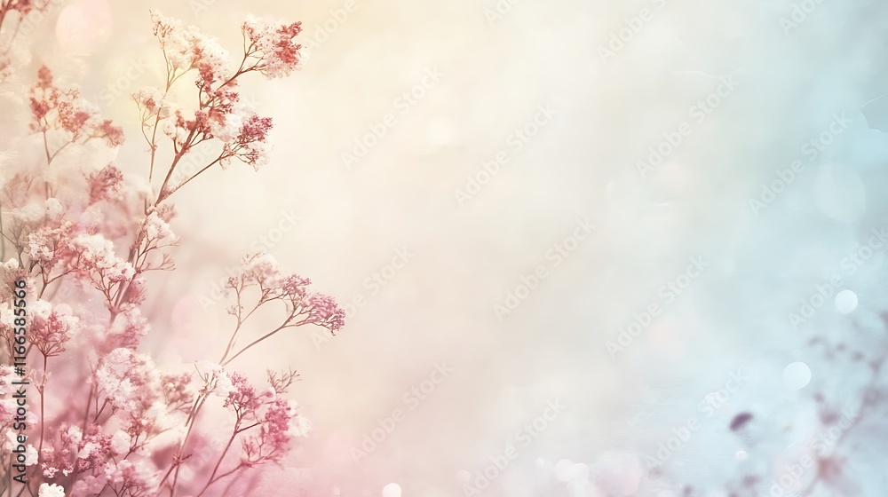 Delicate Pink Flowers Soft Background Image Delicate Pink Flowers Soft Background Image
