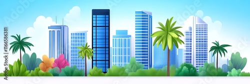 thailand city animated cartoon illustration