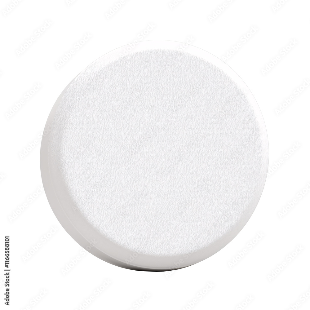 white round tablet isolated on transparent background Generative Ai. white round tablet isolated on transparent background Generative Ai.