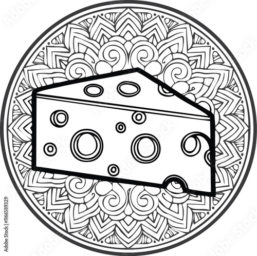 illustration of a cheese with a slice of bread