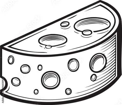 illustration of a cheese with a slice of bread