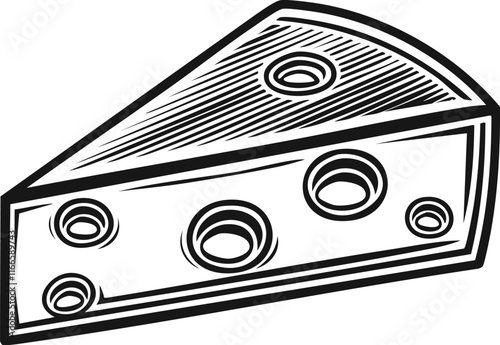 illustration of a cheese with a slice of bread