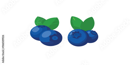 Print  blueberry flat vector illustration bilberry logo icon  