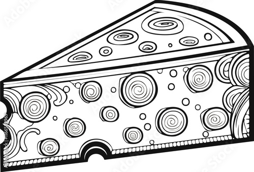illustration of a cheese with a slice of bread