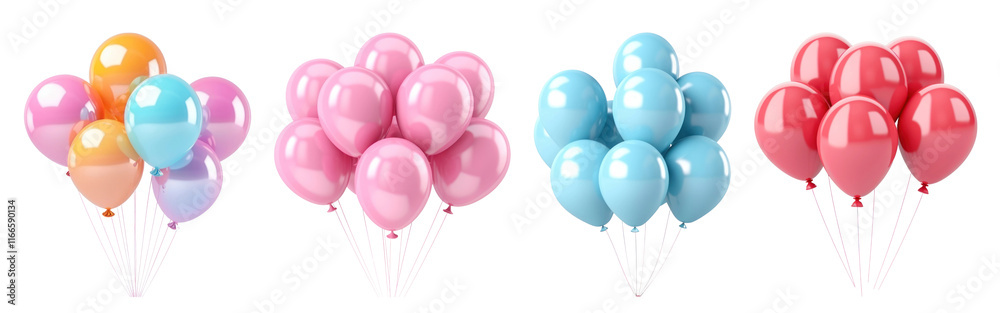 custom made wallpaper toronto digitalPNG Colorful balloons for celebrations, isolated element set, transparent background
