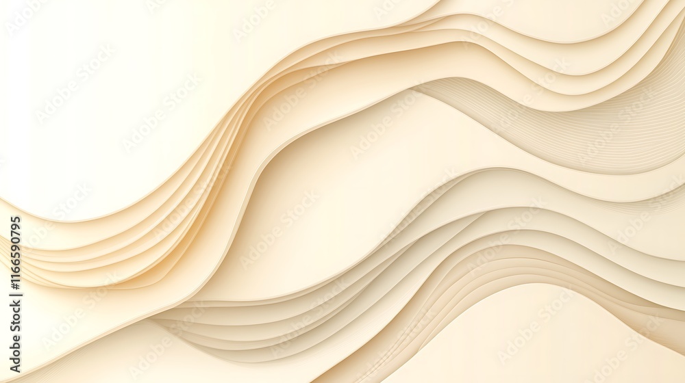 Obraz premium Abstract Beige Waves Flowing Design