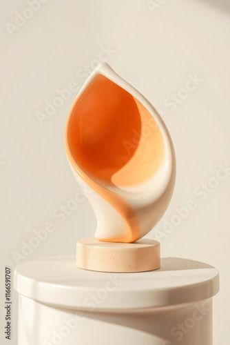 abstract peach white -like sculpture