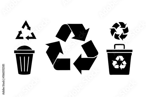 Recycling Symbols Photo: Modern Waste Management Icons