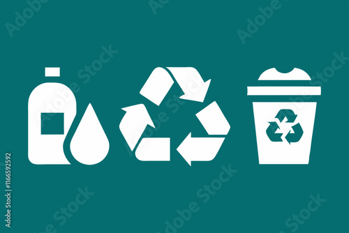 Recycling Symbols Photo: Modern Waste Management Icons