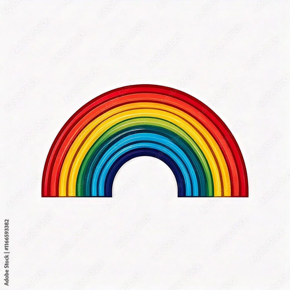 Fototapeta premium Simple rainbow icon logo on white background,