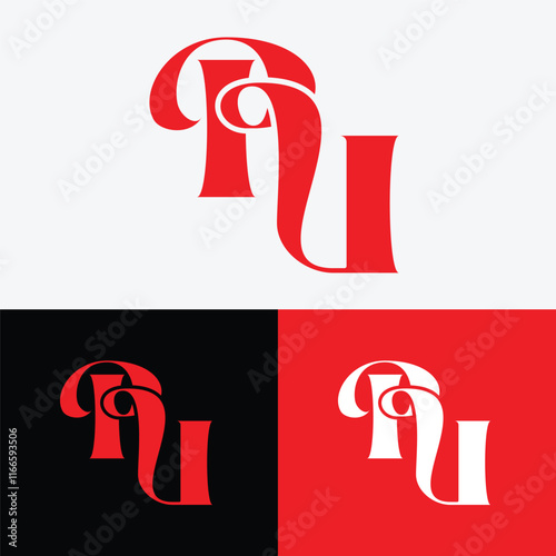 pu Initial letter logo symbol design