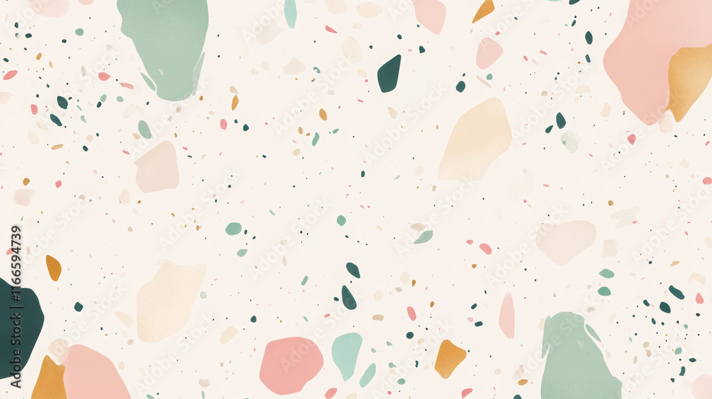 Abstract Minimal Terrazzo Pattern with Flecks Abstract Minimal Terrazzo Pattern with Flecks