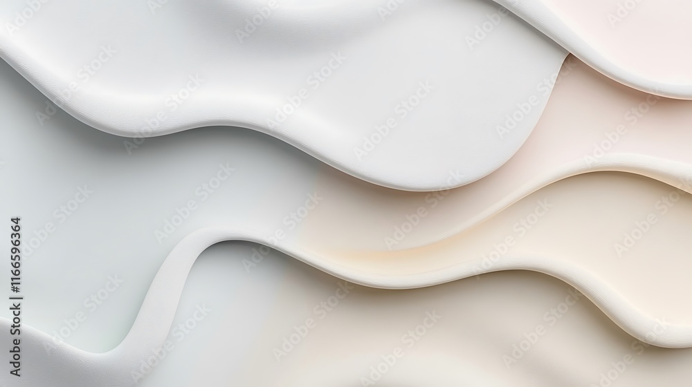 Obraz premium Abstract White and Beige Wave Pattern Design