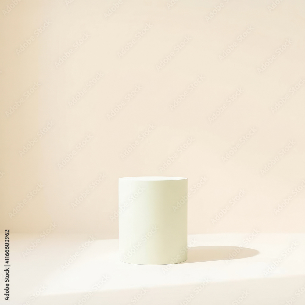 cylindrical cream-colored shape on a light background cylindrical cream-colored shape on a light background