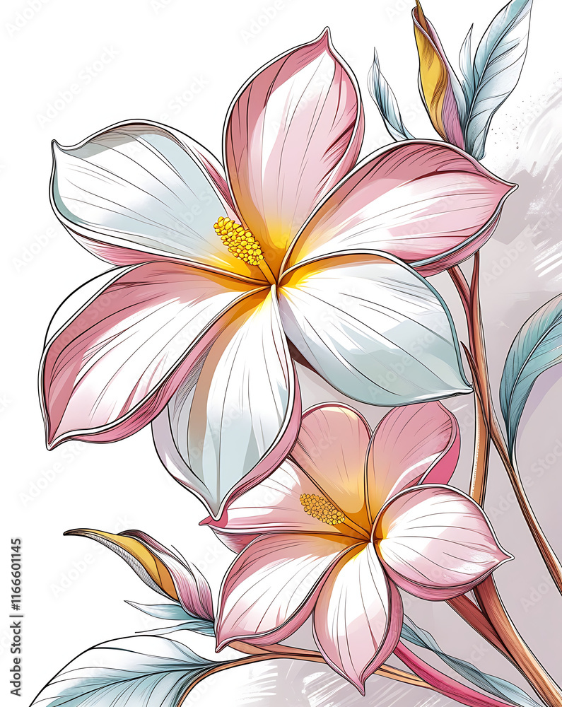 Fototapeta premium kamboja flower vector art, created by generative ai