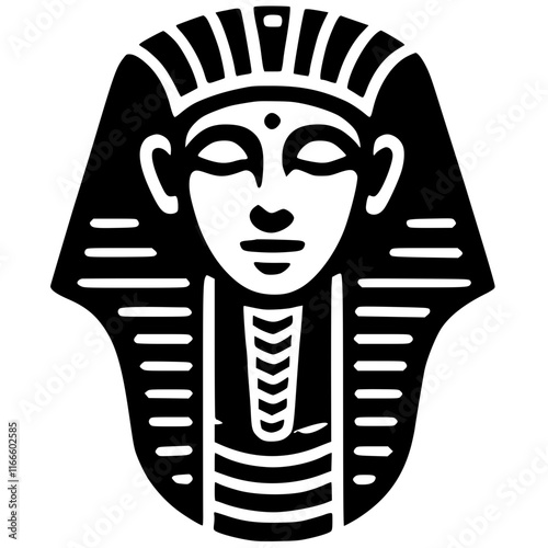 Silhouette of ancient egyptian statue symbol
