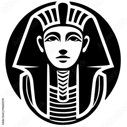 Silhouette of ancient egyptian statue symbol