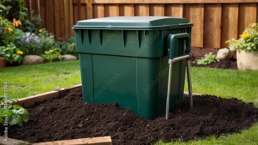 Compost Bin and Gardening Fork Compost Bin and Gardening Fork