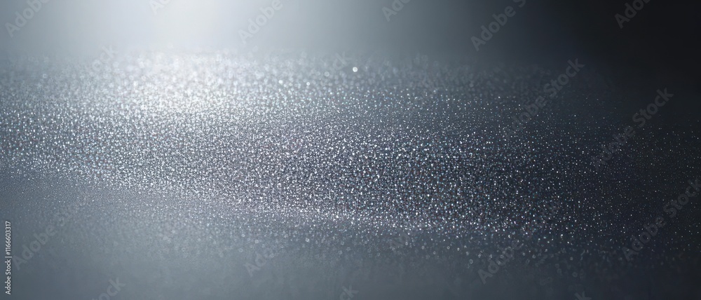 Fototapeta premium Horizontal background with a glossy silver surface featuring sparkles and light reflections in a wavy pattern. Horizontal image banner in a 21:9 ratio