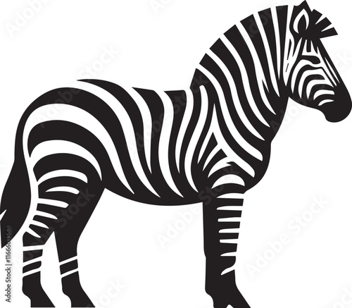 Zebra Vector Illustration black and white