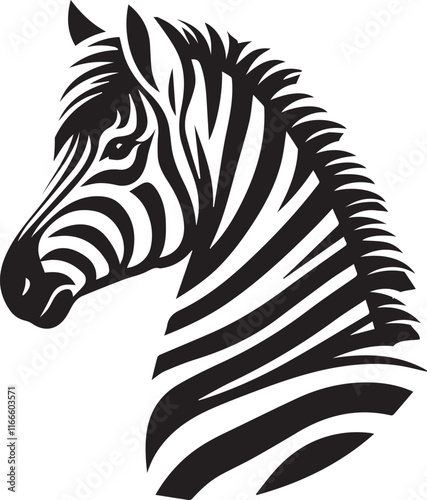 Zebra Vector Illustration black and white