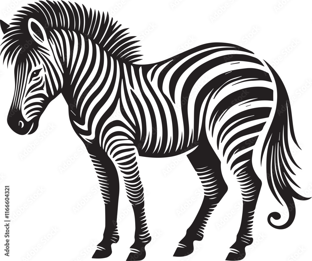 Obraz premium Zebra Vector Illustration black and white