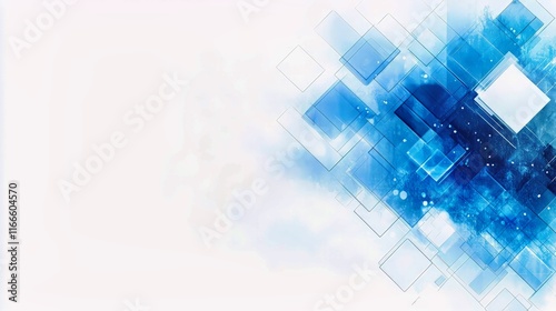 Blue abstract geometric modern background showcases a trendy digital theme. Innovative technology design emphasizes futuristic concepts and patterns. Ideal for creative visual templates and mockups,