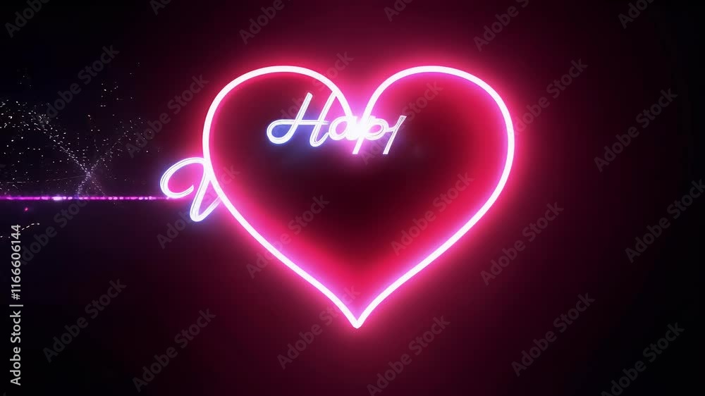 retro style neon arts glowing in vibrant red black background perfect Valentine's Day greeting cards seamless looping 4K video featuring retro style neon arts glowing in vibrant red black background perfect Valentine's Day greeting cards seamless looping 4K video featuring