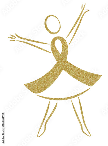 World Breast Cancer Day pink and golden ribbon.