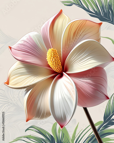 kamboja flower vector art, created by generative ai