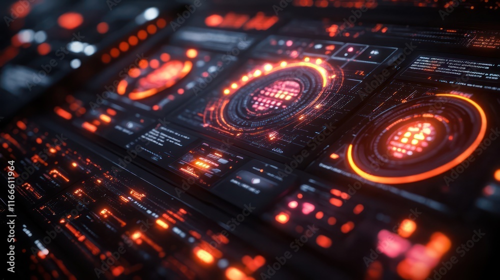 Futuristic Digital Interface: Cyberpunk Technology Dashboard Futuristic Digital Interface: Cyberpunk Technology Dashboard