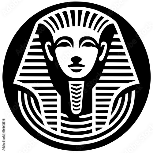 Ancient Egyptian statue logo silhouette