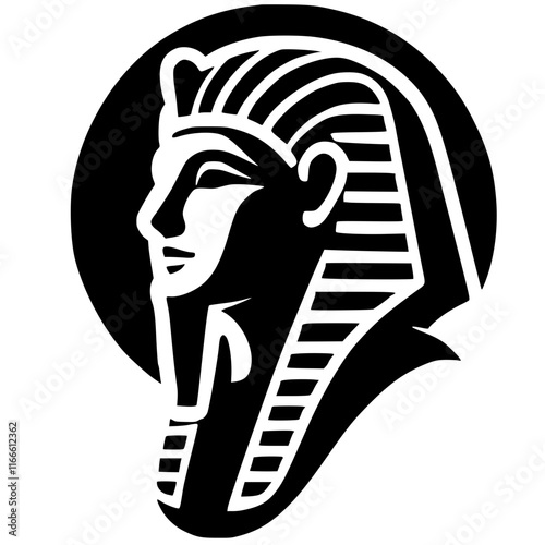 Ancient Egyptian statue logo silhouette