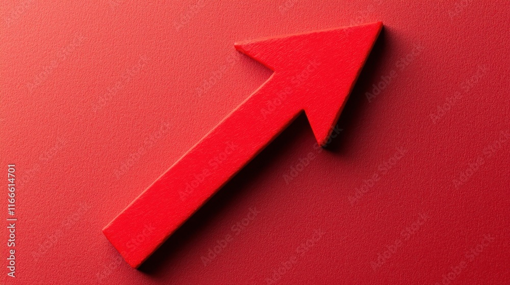 Red Upward Arrow Symbolising Growth and Success Red Upward Arrow Symbolising Growth and Success