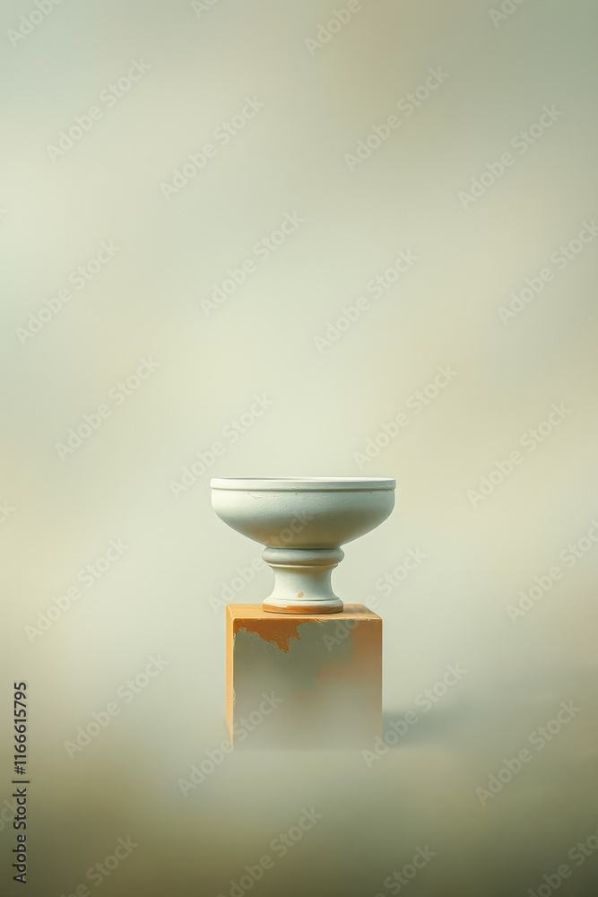 pale green pedestal bowl on a cube pale green pedestal bowl on a cube