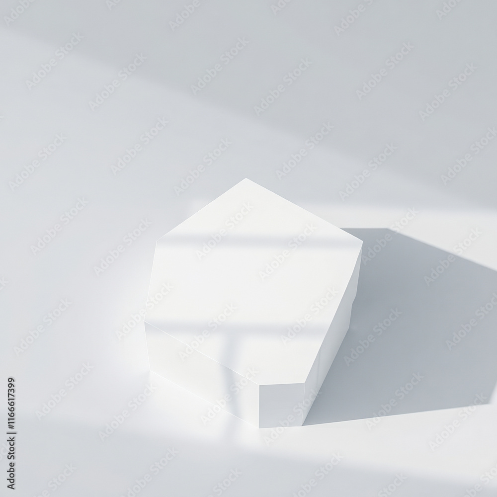 white hexagonal prism on white surface white hexagonal prism on white surface