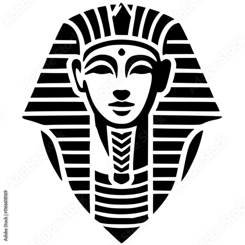 Ancient Egyptian statue logo silhouette