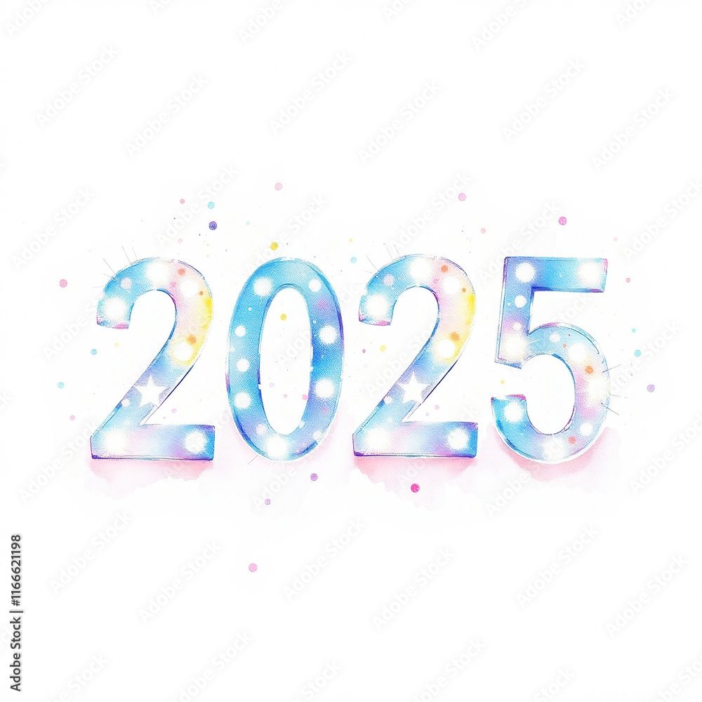 pastel 2025 numerals with confetti pastel 2025 numerals with confetti