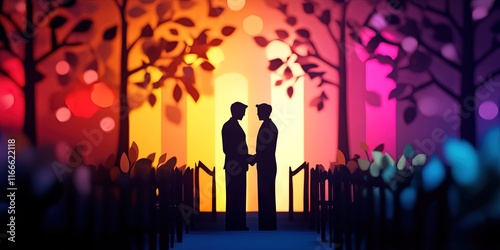 2D animation lgbtq wedding, ceremony 