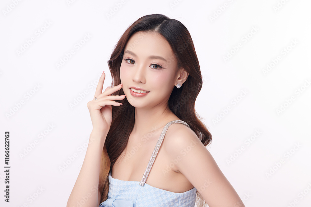 Beautiful young asian woman with clean fresh skin on white background, Face care, Facial treatment, Cosmetology, beauty and spa, Asian women portrait. Beautiful young asian woman with clean fresh skin on white background, Face care, Facial treatment, Cosmetology, beauty and spa, Asian women portrait.
